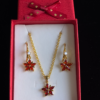 Scarlet Bloom Necklace and Earrings Set