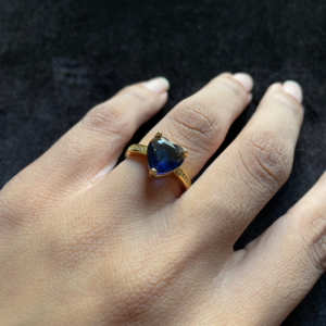 The Azure Heartbeat Adjustable Ring
