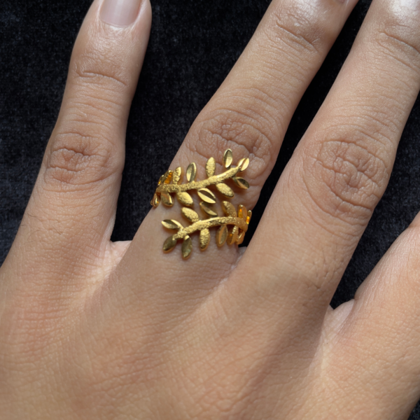 The Chaconia Whisper Adjustable Leaf Ring