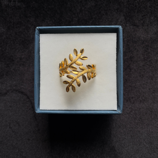 The Chaconia Whisper Adjustable Leaf Ring