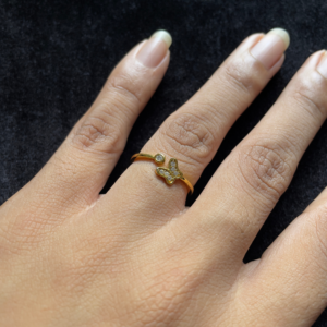 Butterfly Whisper Gold-Plated Adjustable Ring