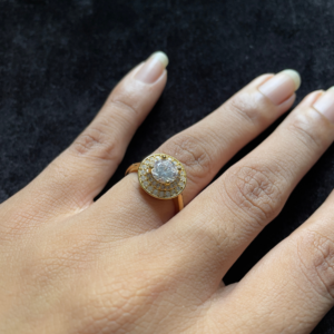 Aurora Halo Adjustable Gold-Plated Statement Ring