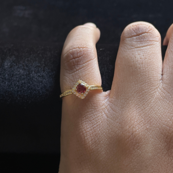 Crimson Crown Square Ring (Size 6)