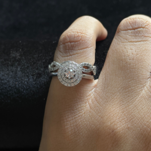 Radiant Halo Duo Ring Set – Size 6 (2pcs)