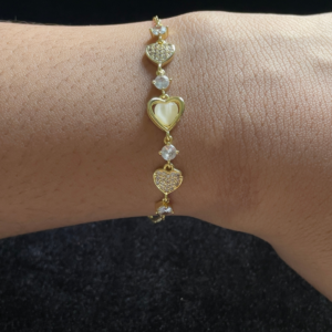 Golden Hearts Link Bracelet
