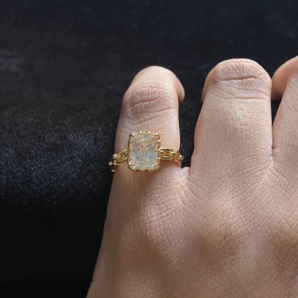 Champagne Radiance Rectangle Ring (Size 6)