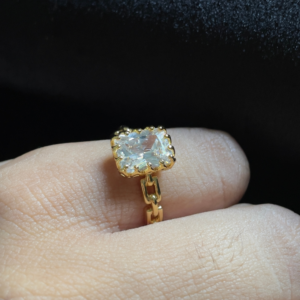 Champagne Radiance Rectangle Ring (Size 6)