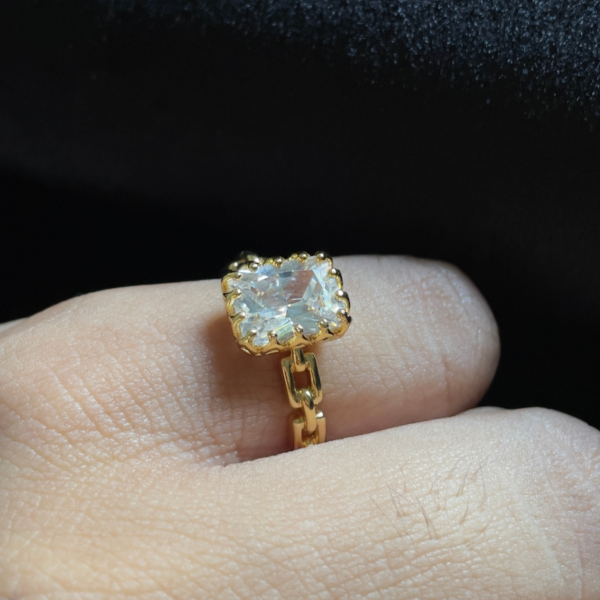 Champagne Radiance Rectangle Ring (Size 6)